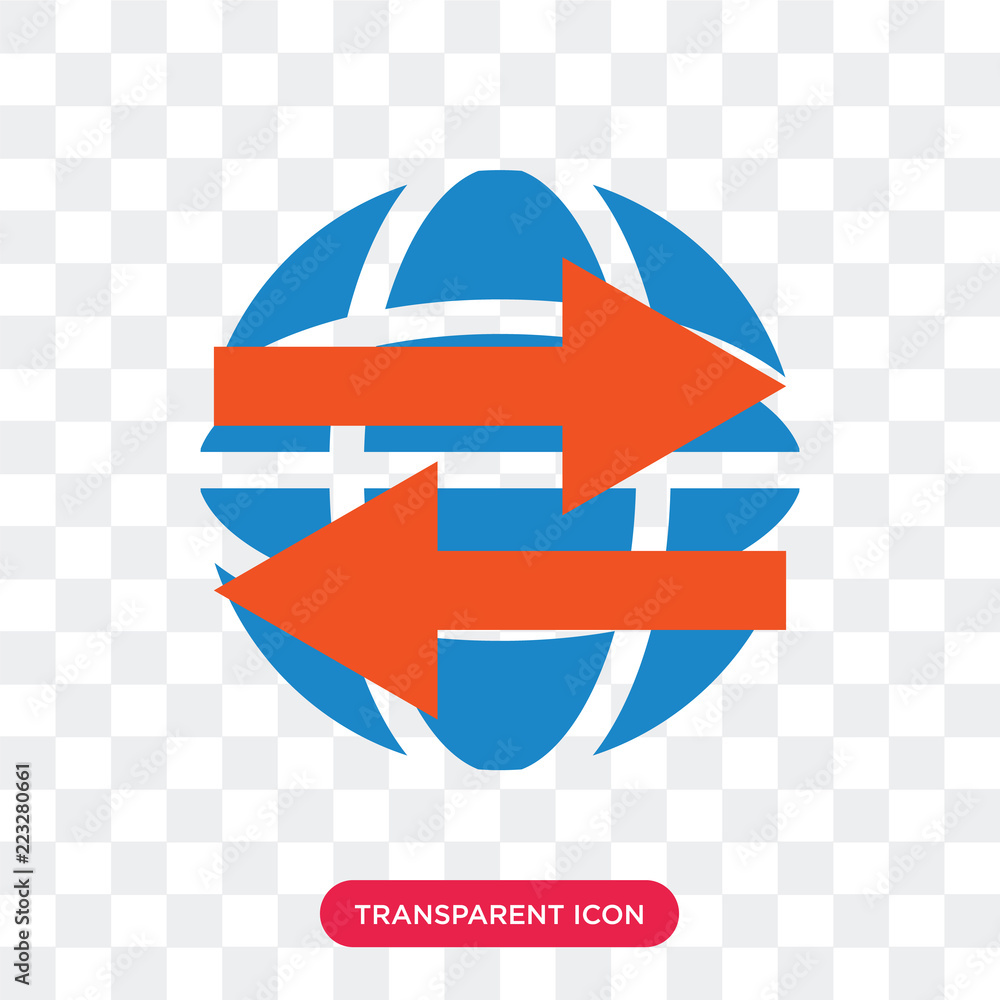 Poster global distribution vector icon isolated on transparent background, global distribution logo design
