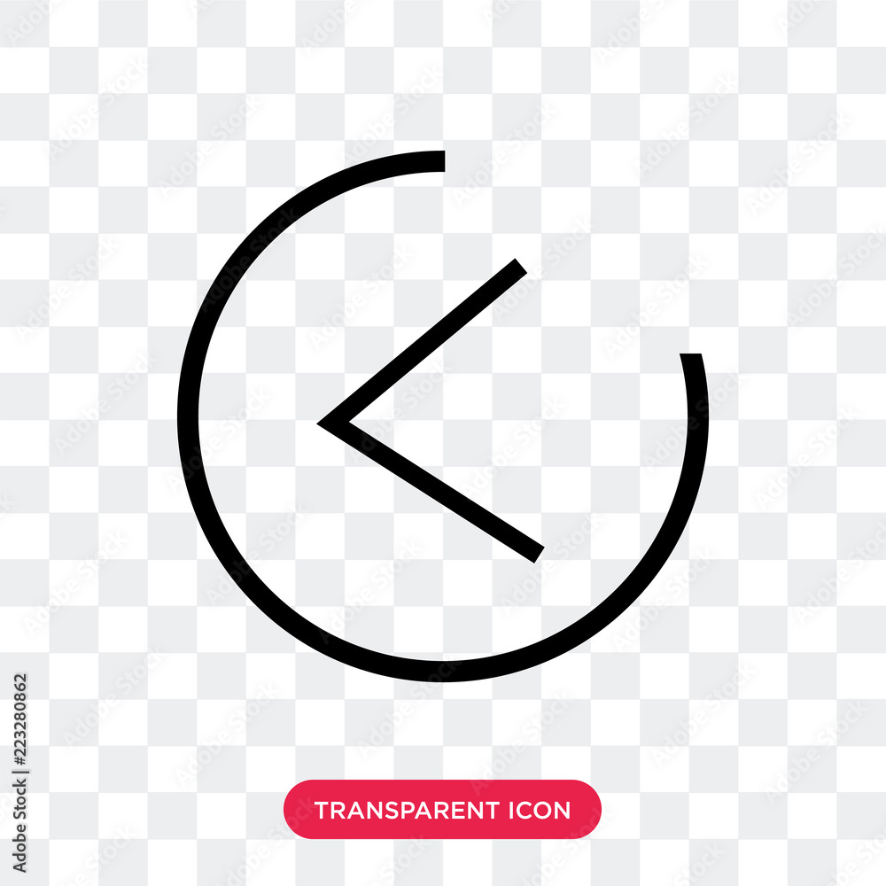 Poster left arrow vector icon isolated on transparent background, left arrow logo design