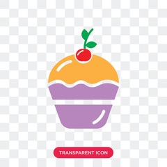 Cupcake vector icon isolated on transparent background, Cupcake logo design