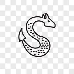 Dragon vector icon isolated on transparent background, Dragon logo design