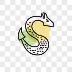 Fototapeta premium Dragon vector icon isolated on transparent background, Dragon logo design