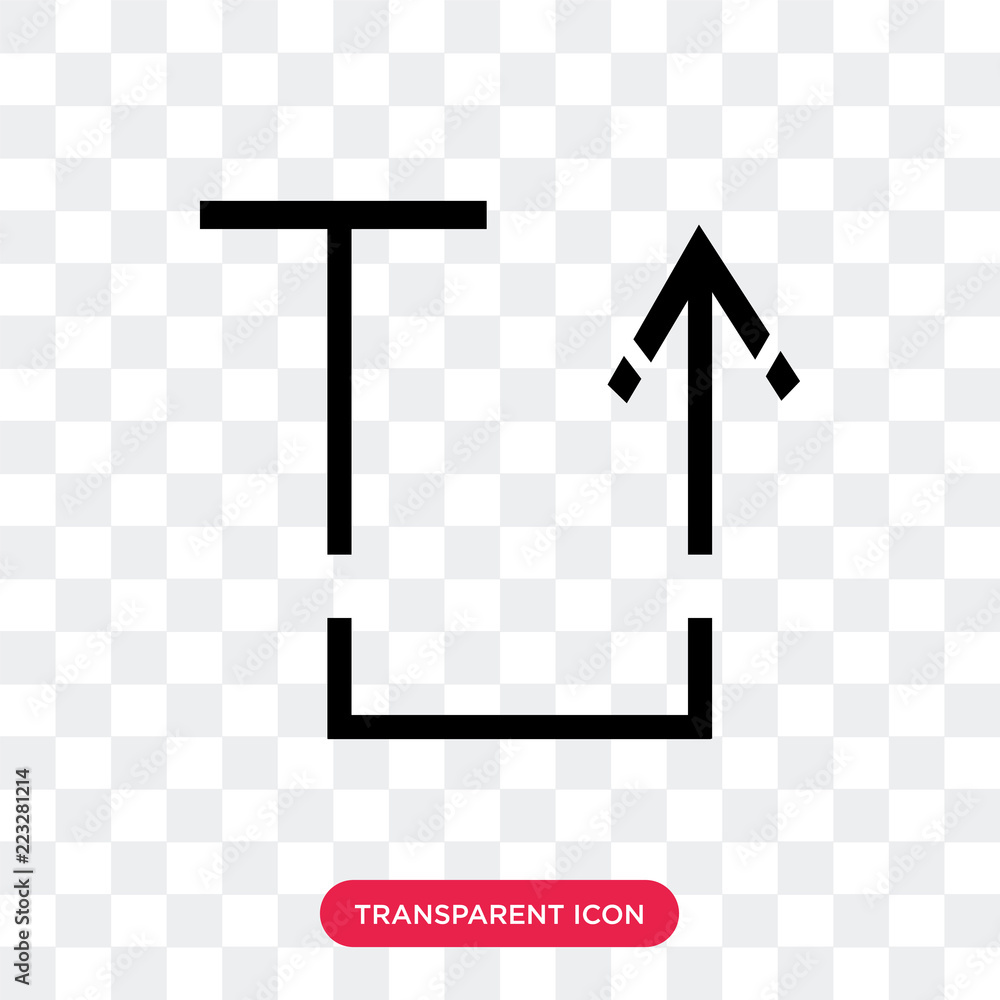 Poster return vector icon isolated on transparent background, return logo design