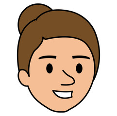 beautiful and young woman head