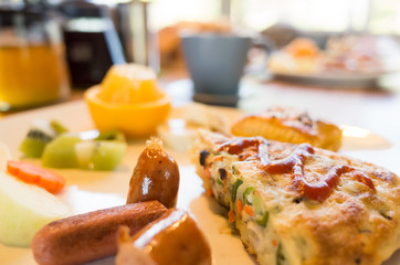 delicious breakfast at morning