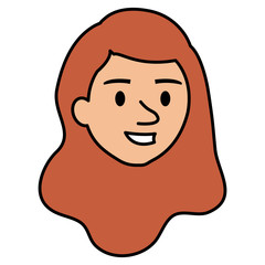 beautiful and young woman head