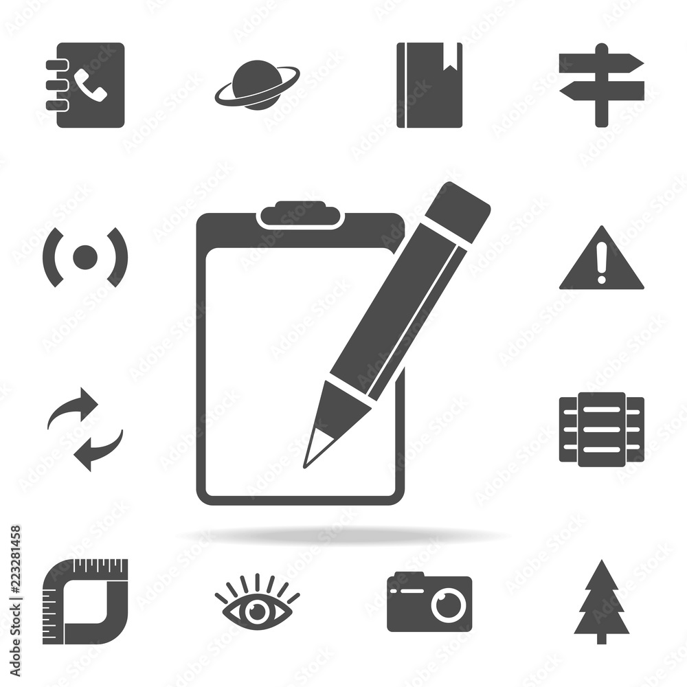 Poster paper tablet and pencil icon. web icons universal set for web and mobile