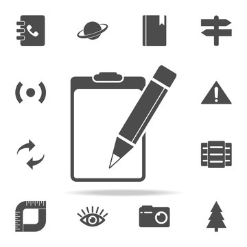 paper tablet and pencil icon. web icons universal set for web and mobile