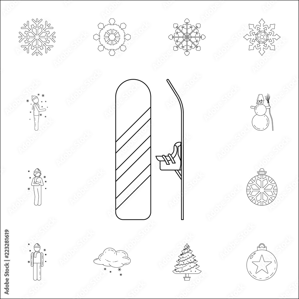 Poster snowboard icon. winter icons universal set for web and mobile
