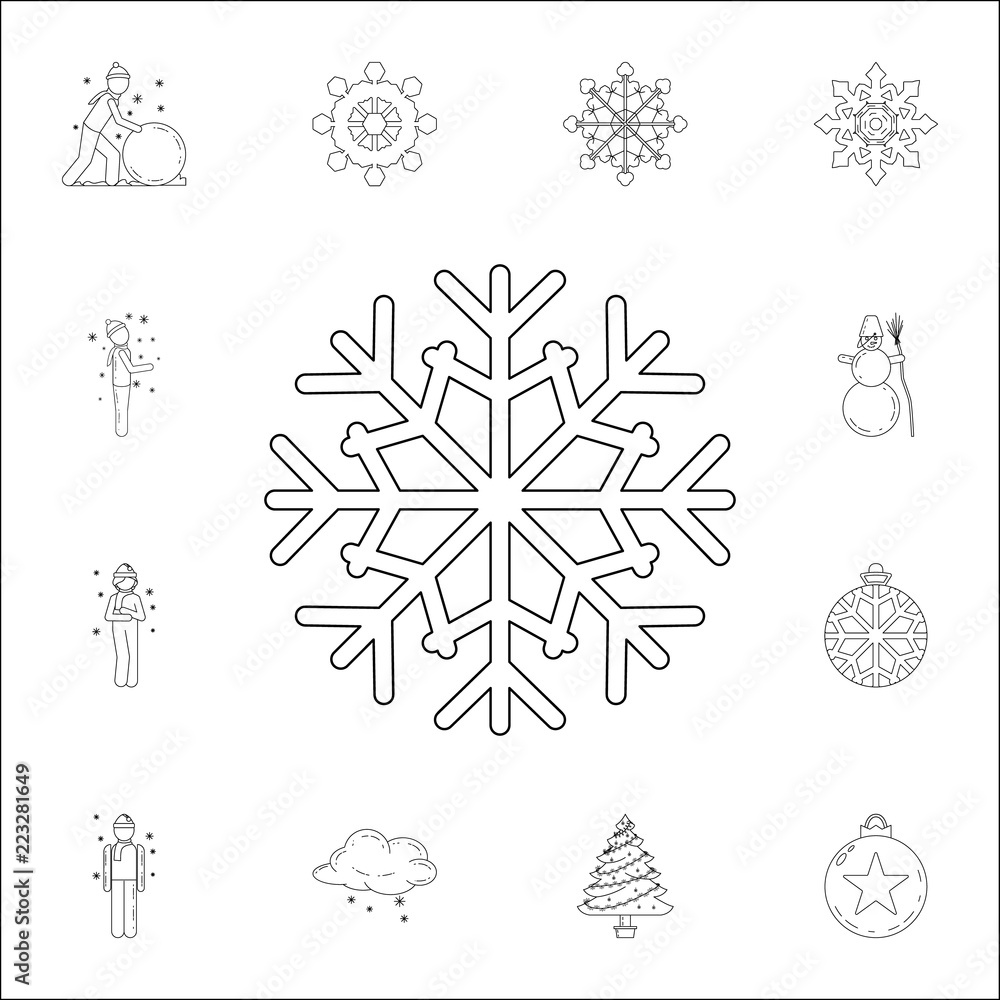 Aufkleber snowflake icon. winter icons universal set for web and mobile