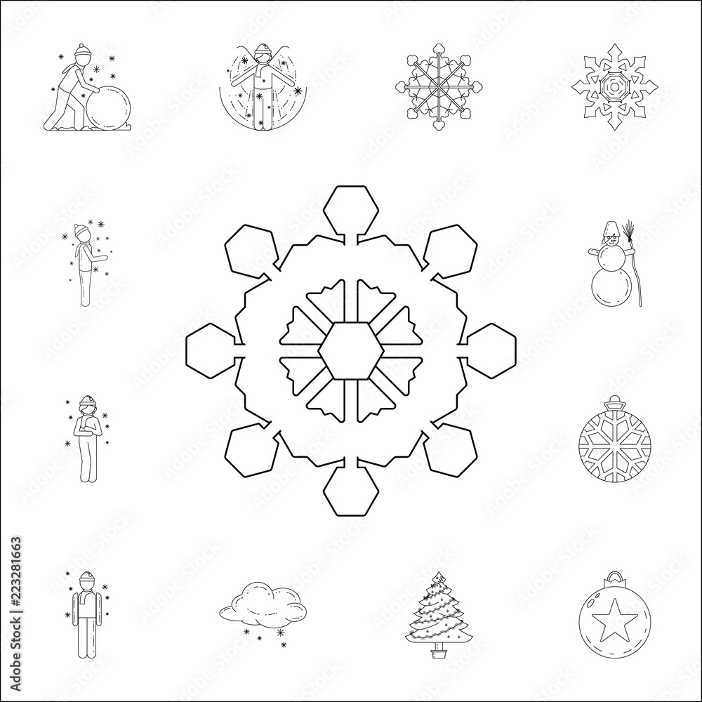 Poster snowflake icon. winter icons universal set for web and mobile