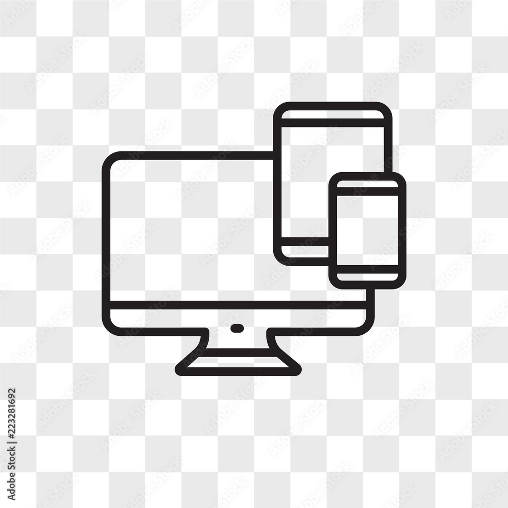 Poster responsive vector icon isolated on transparent background, responsive logo design