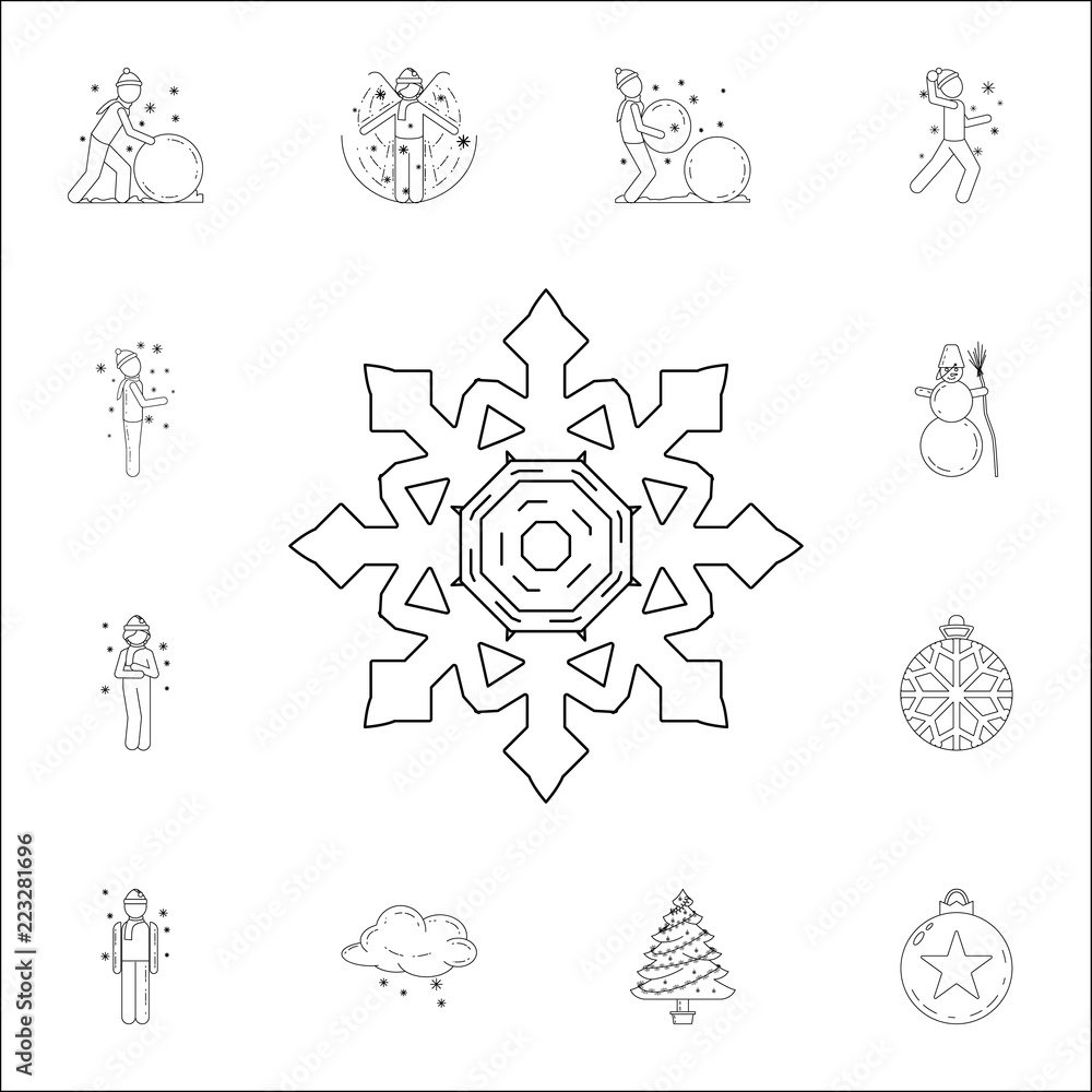 Aufkleber snowflake icon. winter icons universal set for web and mobile