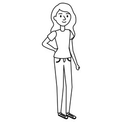 beautiful and young woman character