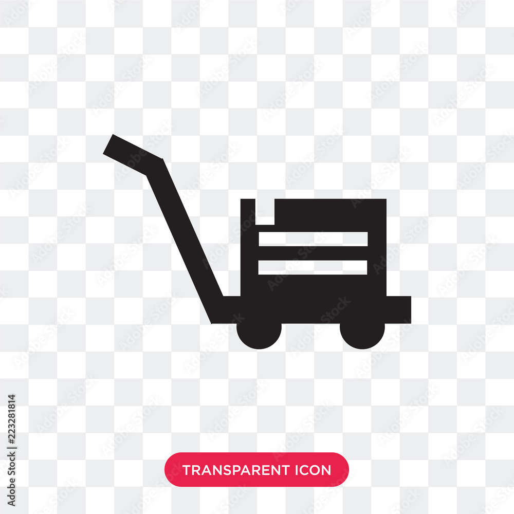 Poster pushcart vector icon isolated on transparent background, pushcart logo design