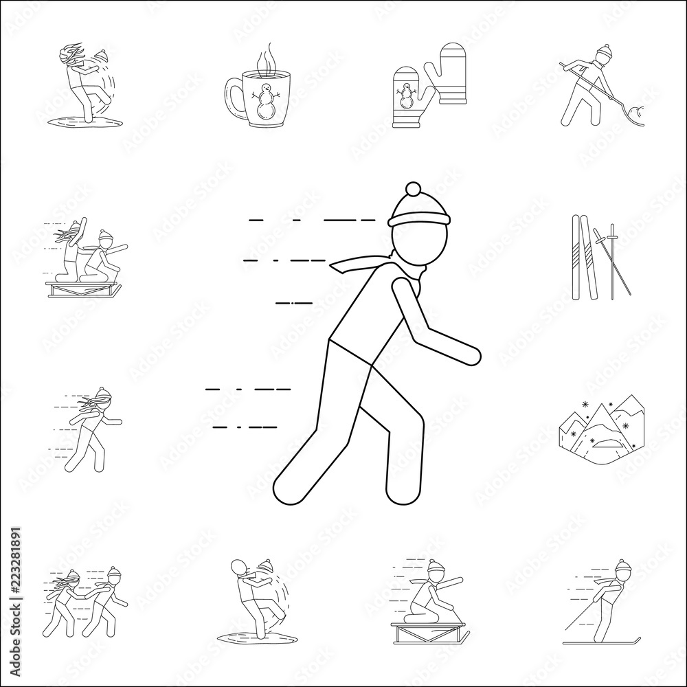 Aufkleber man on the snow icon. winter icons universal set for web and mobile