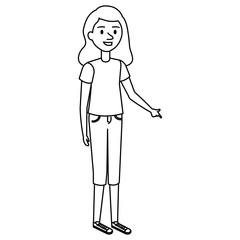 beautiful and young woman character