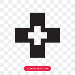 Pharmacy Cross vector icon isolated on transparent background, Pharmacy Cross logo design