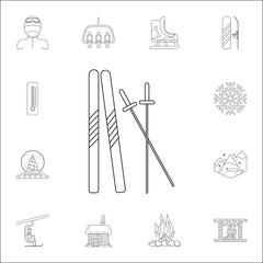 skiing icon. Winter icons universal set for web and mobile
