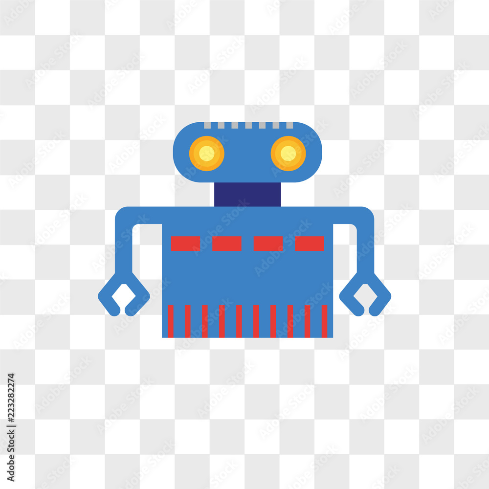 Poster robot vector icon isolated on transparent background, robot logo design