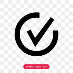 Check mark vector icon isolated on transparent background, Check mark logo design