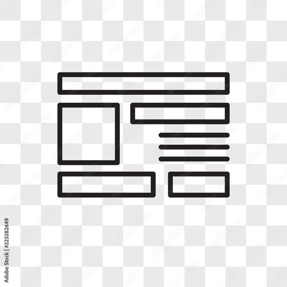 Poster layout vector icon isolated on transparent background, layout logo design