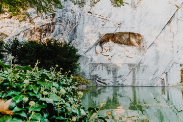 dying lion monument, landmark in Lucerne Switzerland