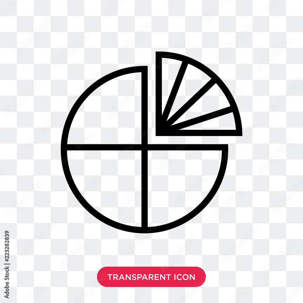 Poster pie chart vector icon isolated on transparent background, pie chart logo design