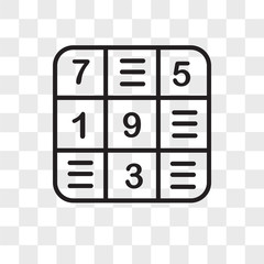 Sudoku vector icon isolated on transparent background, Sudoku logo design