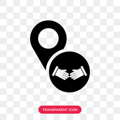 Pin vector icon isolated on transparent background, Pin logo design