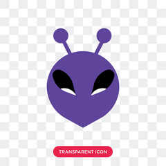 Alien smile vector icon isolated on transparent background, Alien smile logo design