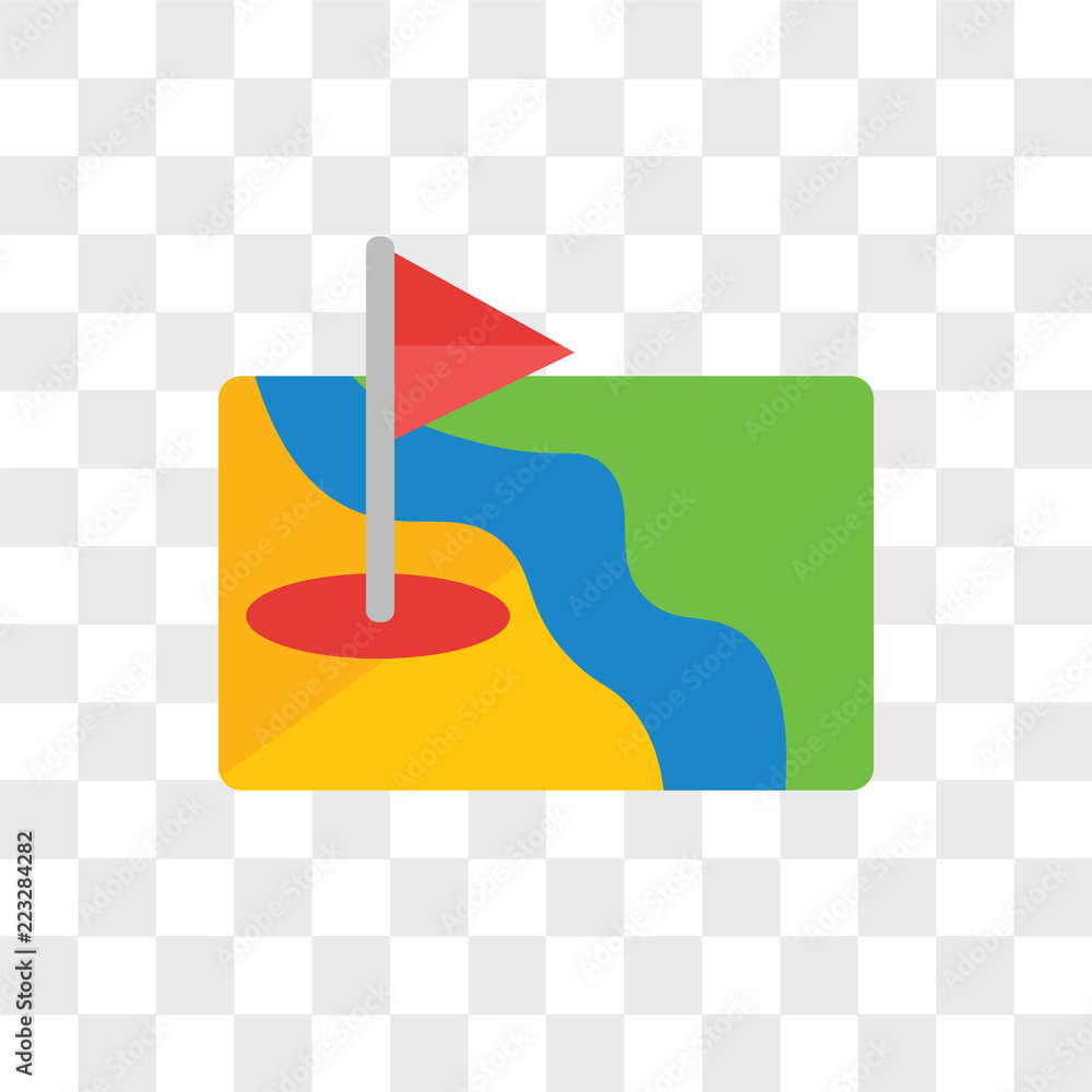 Poster map vector icon isolated on transparent background, map logo design