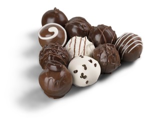 Assorted Dark, Milk and White Chocolate Candies / Pralines