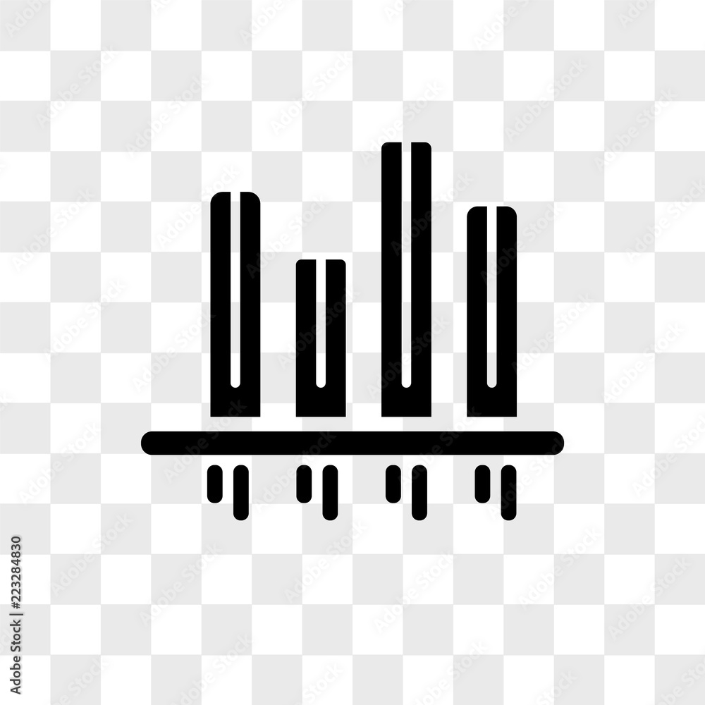 Poster bar chart vector icon isolated on transparent background, bar chart logo design