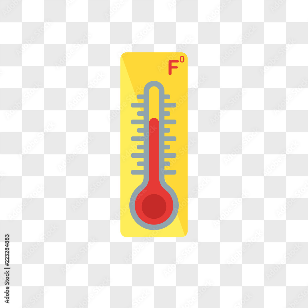 Poster thermometer vector icon isolated on transparent background, thermometer logo design