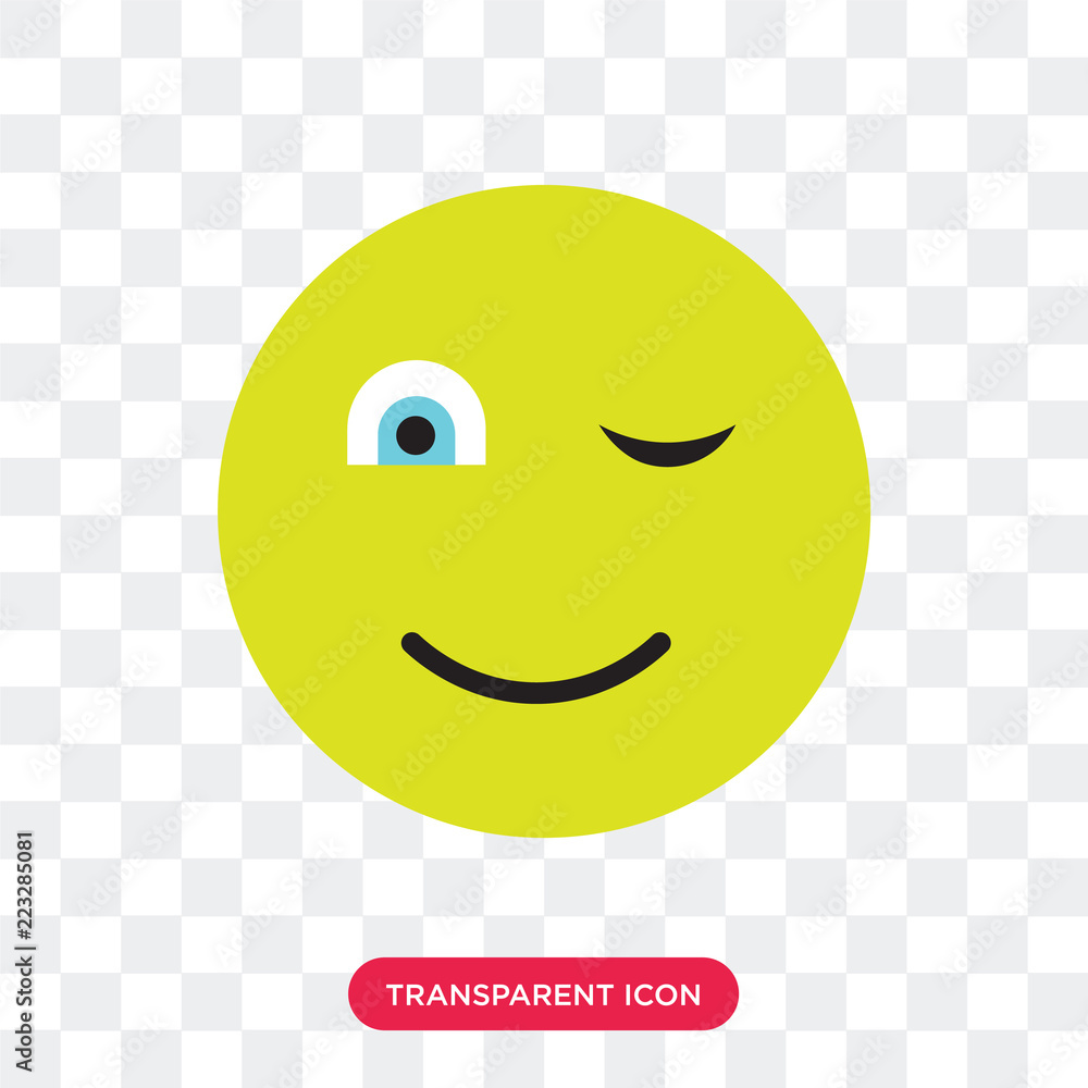 Poster wink vector icon isolated on transparent background, wink logo design