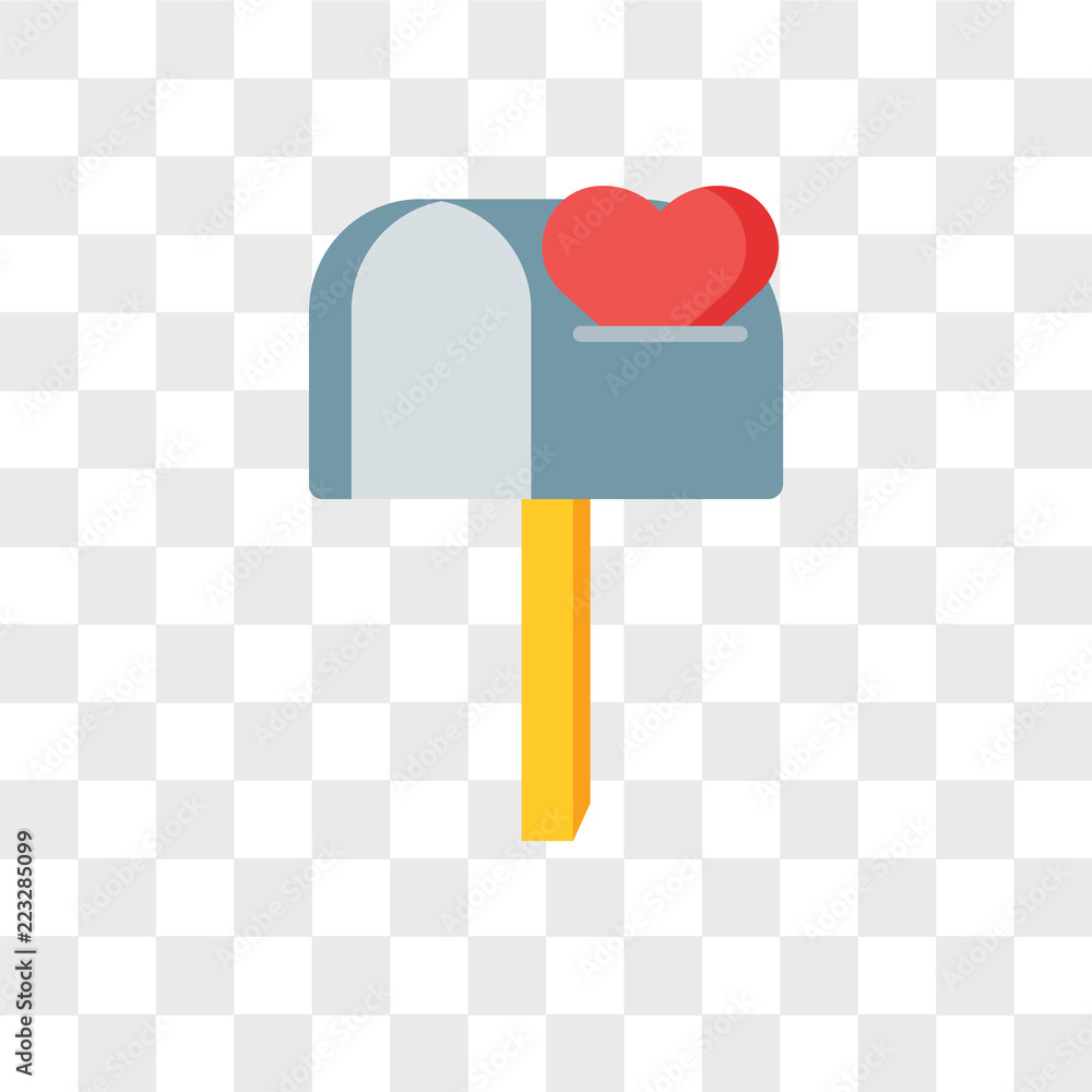 Poster mailbox vector icon isolated on transparent background, mailbox logo design