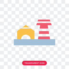 Naklejka premium Hangar vector icon isolated on transparent background, Hangar logo design