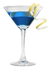 Cocktail with Blue Curacao and Lemon