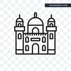 Castle vector icon isolated on transparent background, Castle logo design