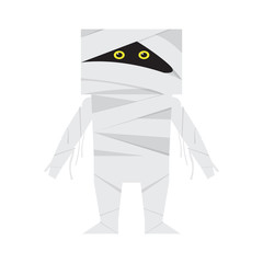 Cute halloween mummy cartoon character