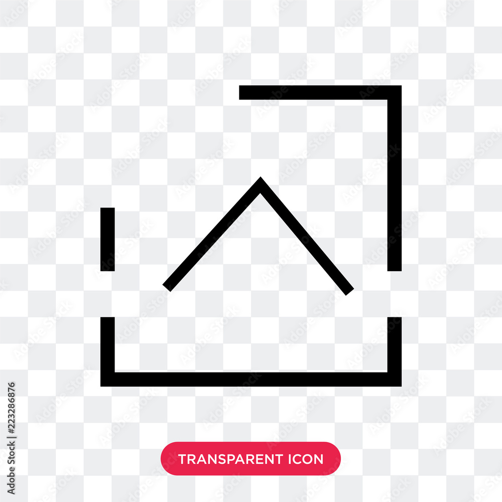 Poster up arrow vector icon isolated on transparent background, up arrow logo design