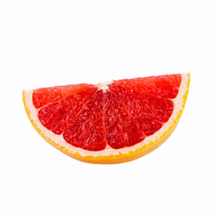 Fresh Grapefruit citrus fruit with half slice isolated on white