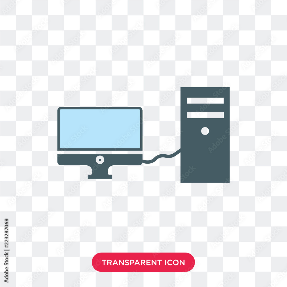 Poster computer vector icon isolated on transparent background, computer logo design