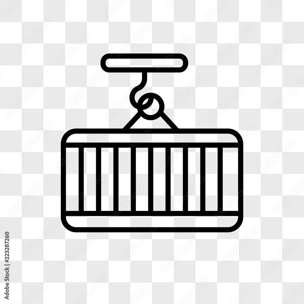 Poster container vector icon isolated on transparent background, container logo design