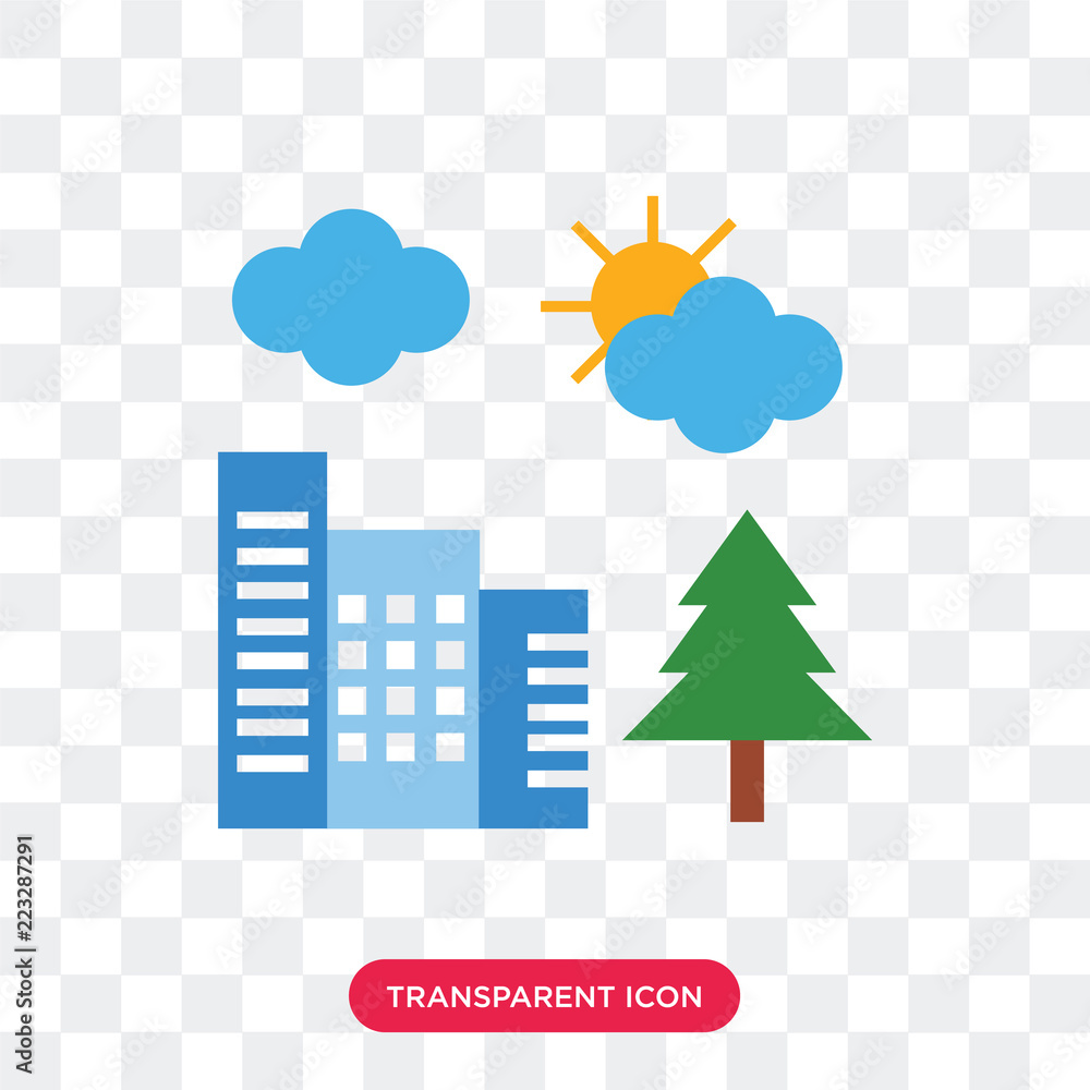 Poster building vector icon isolated on transparent background, building logo design