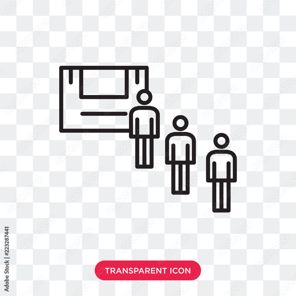 Poster queue vector icon isolated on transparent background, queue logo design