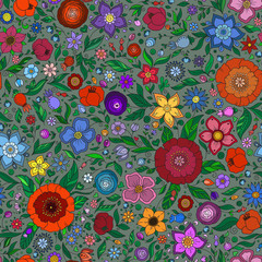 Floral seamless  pattern with flowers.