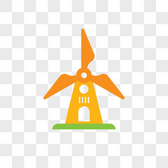 Windmill vector icon isolated on transparent background, Windmill logo design