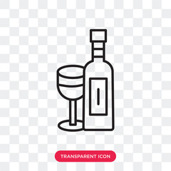 Wine bottle vector icon isolated on transparent background, Wine bottle logo design