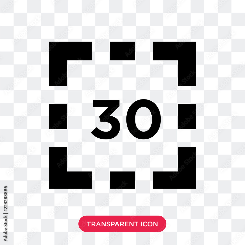 Poster digital display 30 vector icon isolated on transparent background, digital display 30 logo design
